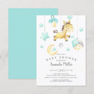 Baby Pony Mobile Neutral Baby Shower Einladung