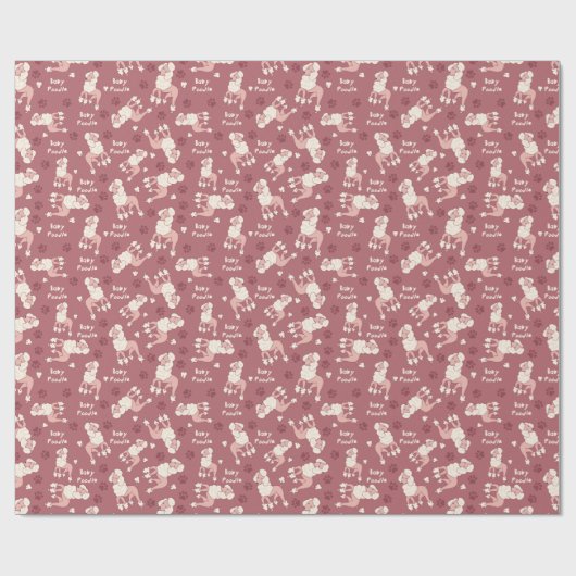 Baby Poodle Wrapping Paper Geschenkpapier (Flach)