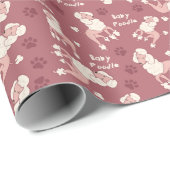Baby Poodle Wrapping Paper Geschenkpapier (Rolleneckpunkt)