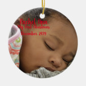 Baby Portrait Keramik Circle Ornament (Vorne)