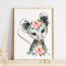 Baby Possum Woodland Animal Kinderzimmer | Wall Pr