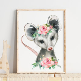 Baby Possum Woodland Animal Kinderzimmer | Wall Pr Poster