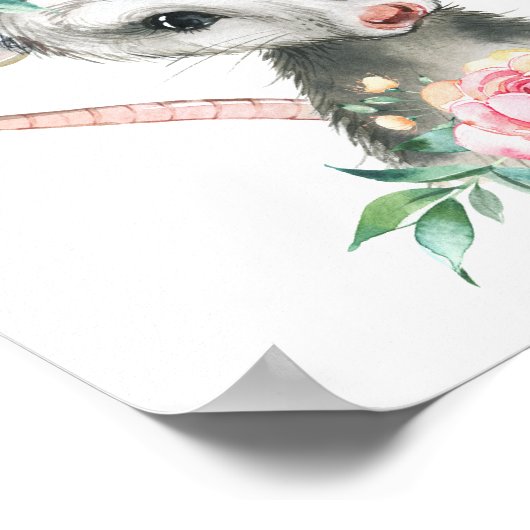 Baby Possum Woodland Animal Kinderzimmer | Wall Pr Poster (Ecke)