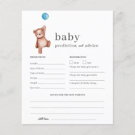 Baby Predication and Advice Baby Shower Game Boy