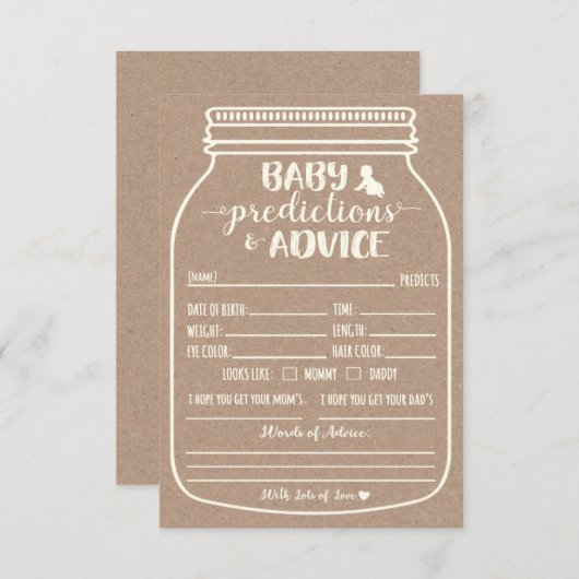 Baby Predication and Advisor Enclosure Card Begleitkarte (Vorne/Hinten)