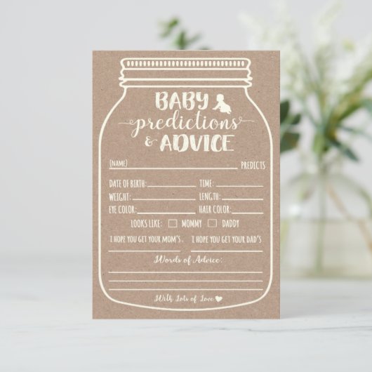 Baby Predication and Advisor Enclosure Card Begleitkarte (Stehend Vorderseite)