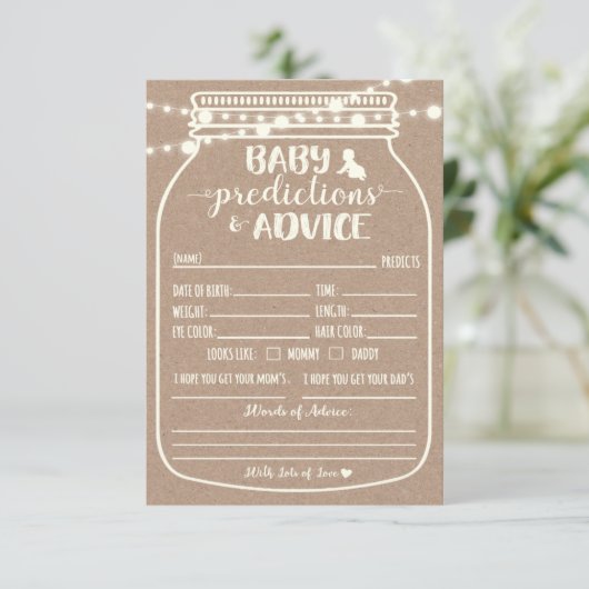 Baby Predication and Advisor Enclosure Card Begleitkarte (Stehend Vorderseite)