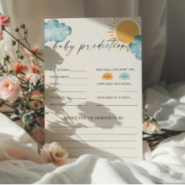 Baby Predications Baby Shower Game Card