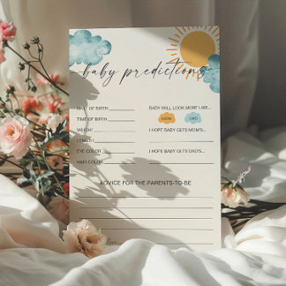 Baby Predications Baby Shower Game Card