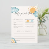 Baby Predications Baby Shower Game Card Einladung (Stehend Vorderseite)