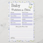 Baby Prediction Baby Shower Lily with Bluebird Flyer (Vorne)