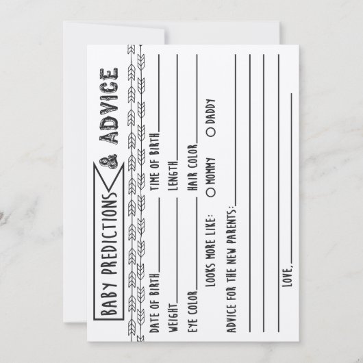 Baby Predictions & Advice Baby Shower Game Einladung (Vorderseite)