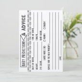 Baby Predictions & Advice Baby Shower Game Einladung (Stehend Vorderseite)