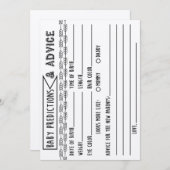 Baby Predictions & Advice Baby Shower Game Einladung (Vorne/Hinten)