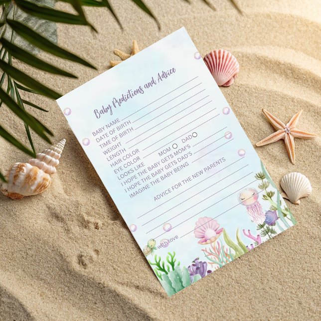 Baby Predictions & Advice Card - Pearl Baby Shower (Von Creator hochgeladen)