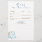 Baby Predictions and Advice Baby Shower Game (Vorderseite)