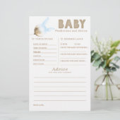 Baby Predictions and Advice Baby Shower Game (Stehend Vorderseite)