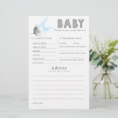 Baby Predictions and Advice Baby Shower Game (Stehend Vorderseite)