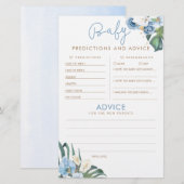 Baby Predictions and Advice Baby Shower Game (Vorne/Hinten)