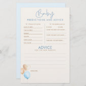 Baby Predictions and Advice Baby Shower Game (Vorne/Hinten)