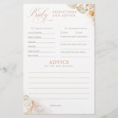 Baby Predictions and Advice Baby Shower Game (Vorderseite)