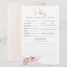 Baby Predictions and Advice Baby Shower Game