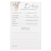 Baby Predictions and Advice Baby Shower Game