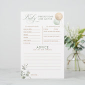 Baby Predictions and Advice Baby Shower Game (Stehend Vorderseite)