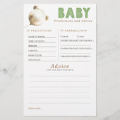 Baby Predictions and Advice Baby Shower Game (Vorderseite)