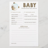 Baby Predictions and Advice Baby Shower Game (Vorderseite)