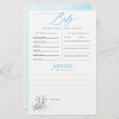 Baby Predictions and Advice Baby Shower Game (Vorne/Hinten)