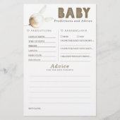 Baby Predictions and Advice Baby Shower Game (Vorderseite)
