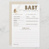 Baby Predictions and Advice Baby Shower Game (Vorne/Hinten)