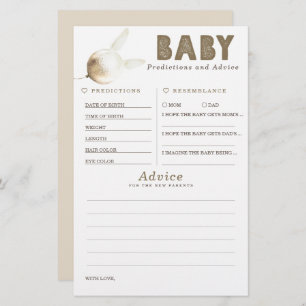 Baby Predictions and Advice Baby Shower Game
