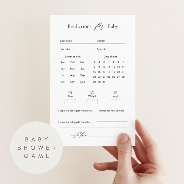 Baby Predictions and Advice Baby Shower Game (Von Creator hochgeladen)