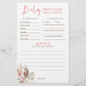 Baby Predictions and Advice Baby Shower Game (Vorderseite)