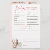 Baby Predictions and Advice Baby Shower Game (Vorne/Hinten)