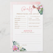 Baby Predictions and Advice Baby Shower Game (Vorne/Hinten)