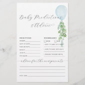 Baby Predictions and Advice Baby Shower Game (Vorderseite)