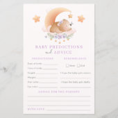 Baby Predictions and Advice Baby Shower Game (Vorderseite)