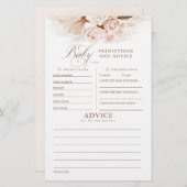 Baby Predictions and Advice Baby Shower Game (Vorne/Hinten)