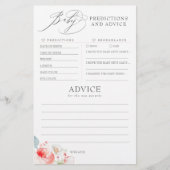 Baby Predictions and Advice Baby Shower Game (Vorderseite)