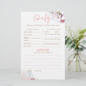 Baby Predictions and Advice Baby Shower Game (Stehend Vorderseite)