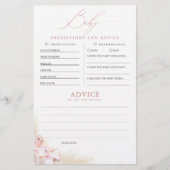 Baby Predictions and Advice Baby Shower Game (Vorderseite)