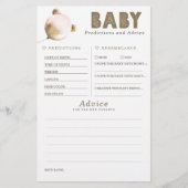 Baby Predictions and Advice Baby Shower Game (Vorderseite)