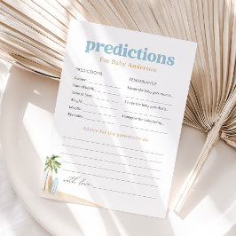 Baby Predictions and Advice Beach Baby Shower Game Einladung