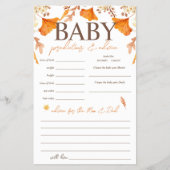 Baby Predictions and Advice Fall Baby Shower Game Flyer (Vorne)