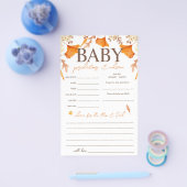 Baby Predictions and Advice Fall Baby Shower Game Flyer (Einzeln)