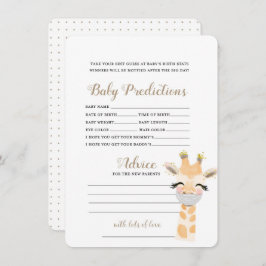 Baby Predictions - Baby Shower Game Begleitkarte