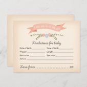 Baby Predictions - Baby Shower Game Card Einladung (Vorne/Hinten)